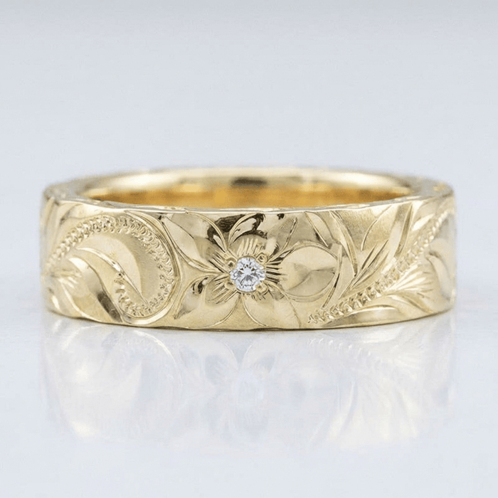 GOLD LEAF VINTAGE BAND RING