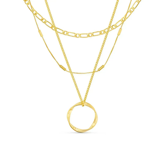 Circa™ | Gold Open Circle Three Row Necklace