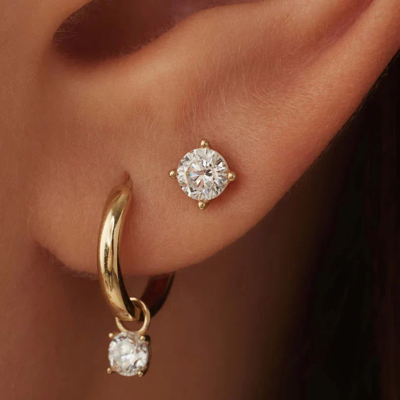 Larmes™ | Gold Stone Stud Earrings